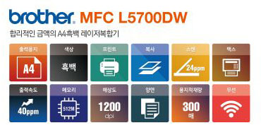 소형복합기렌탈 MFC- L5700DW (정품,임대,대여)